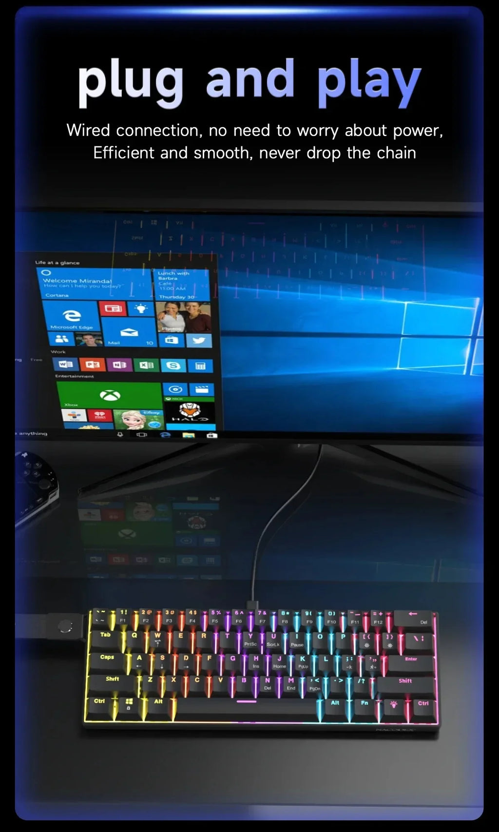 AJAZZ NK61 – Teclado Mecânico 60% | 61 Teclas | Hot-Swap | RGB