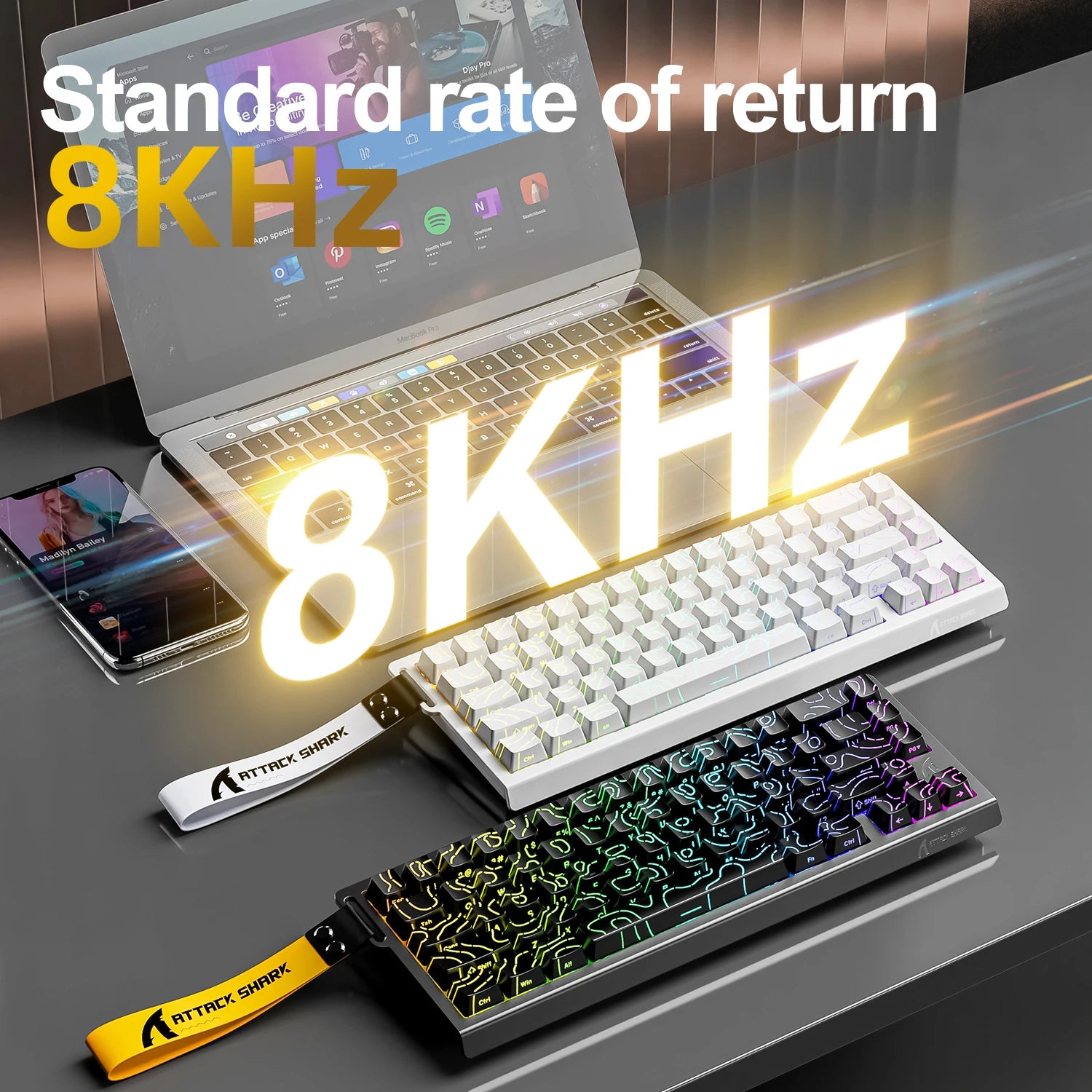 ATTACK SHARK X68Pro HE – Teclado Magnético 65% | 8000Hz | Rapid Trigger