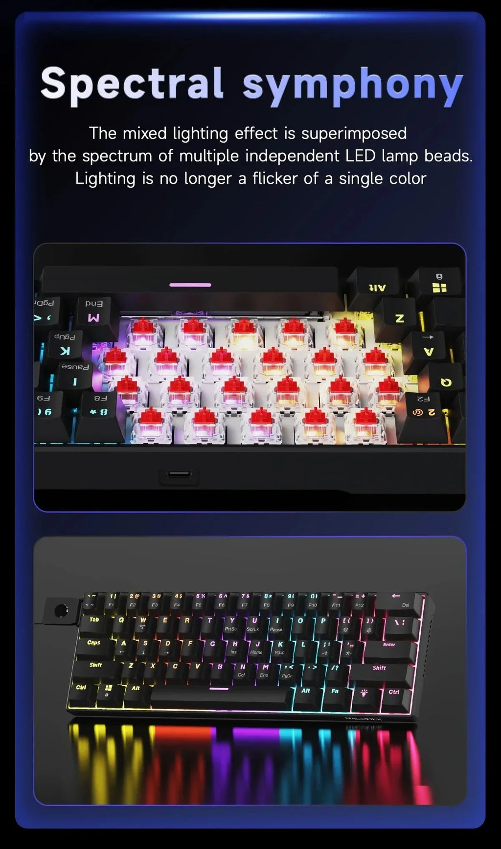 AJAZZ NK61 – Teclado Mecânico 60% | 61 Teclas | Hot-Swap | RGB