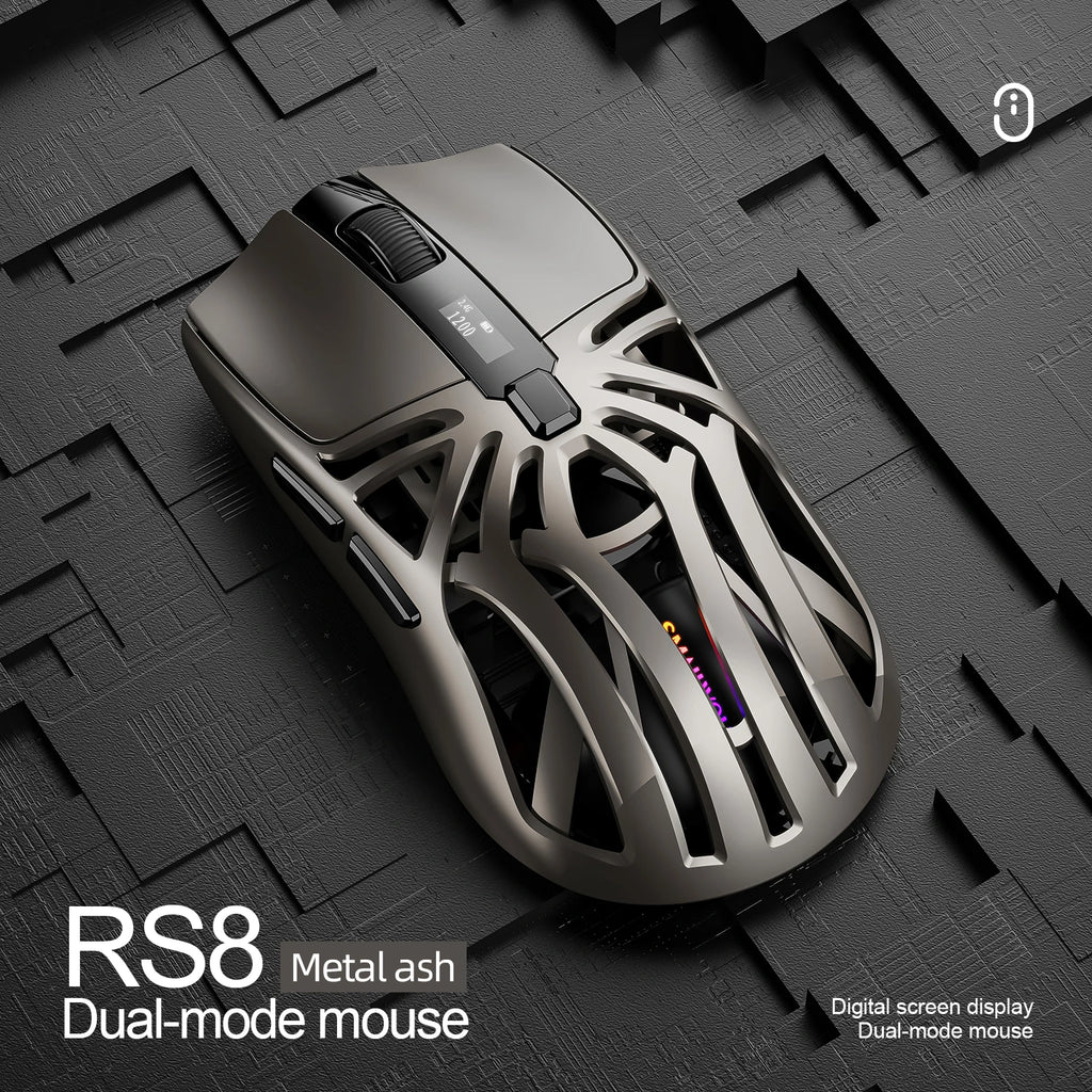 SMAILWOLF RS8 Gaming Mouse Bluetooth Wireless Three-mode Lightweight Hollow Design 1K Return Computer Long Battery Life