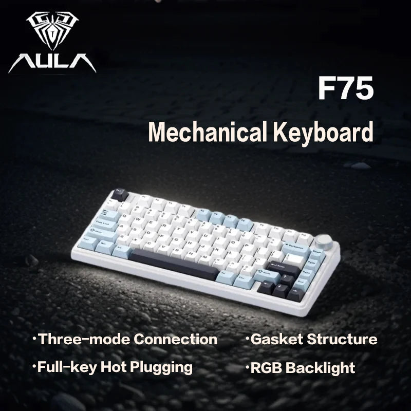AULA F75 – Teclado Mecânico Sem Fio 75% | Gasket | Hot-Swap | RGB