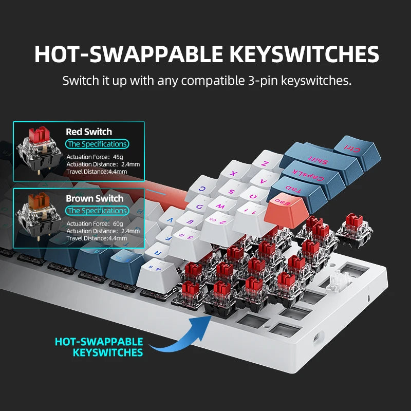 MACHENIKE K500-B61 – Teclado Mecânico Mini 60% | Hot-Swap | RGB