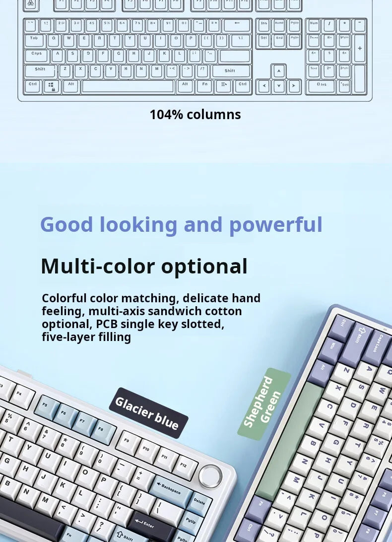 AULA F75 – Teclado Mecânico Sem Fio 75% | Gasket | Hot-Swap | RGB