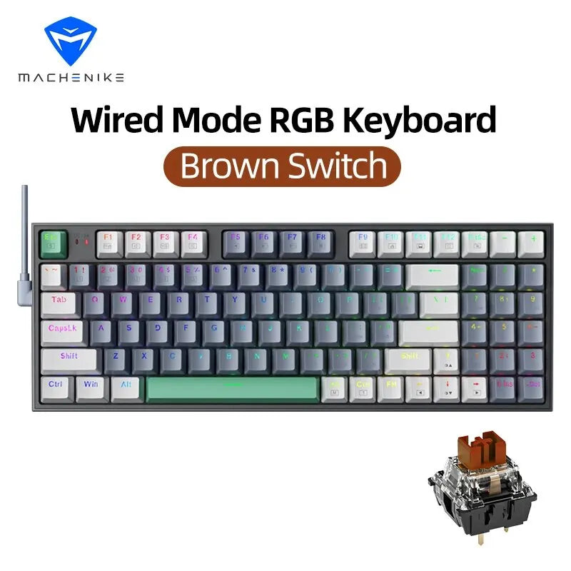 MACHENIKE K500-B94 – Teclado Mecânico 90% | 94 Teclas | Hot-Swap | RGB