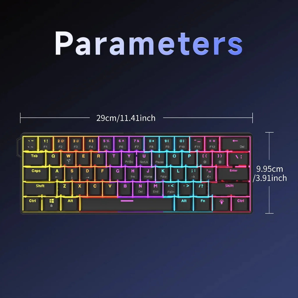 AJAZZ NK61 – Teclado Mecânico 60% | 61 Teclas | Hot-Swap | RGB