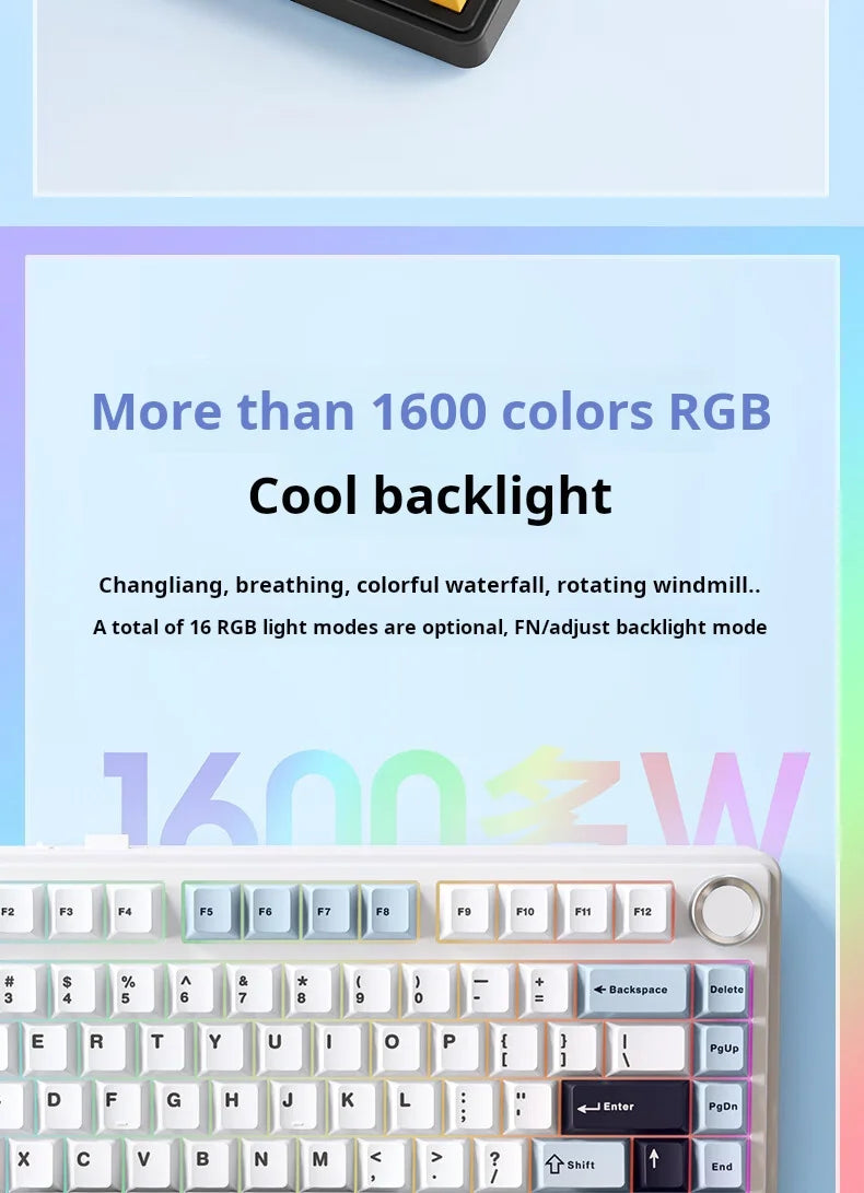 AULA F75 – Teclado Mecânico Sem Fio 75% | Gasket | Hot-Swap | RGB