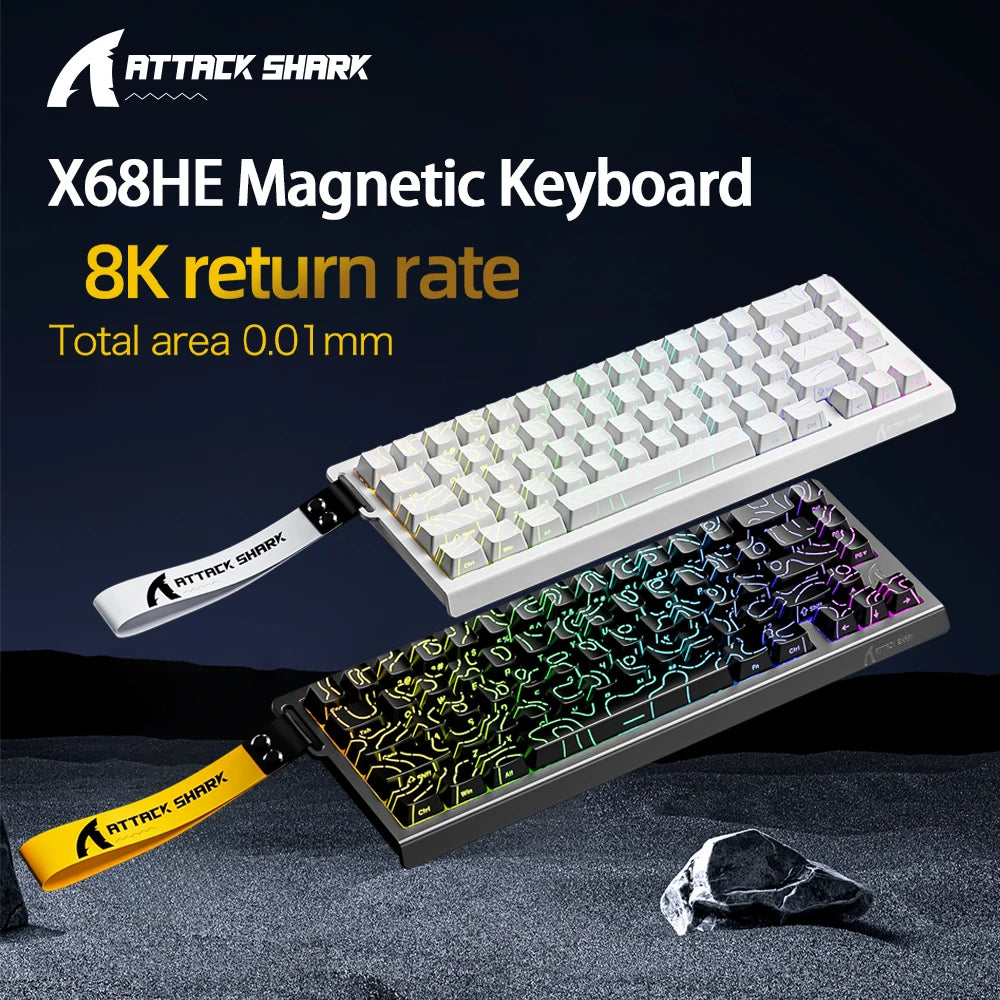 ATTACK SHARK X68Pro HE – Teclado Magnético 65% | 8000Hz | Rapid Trigger