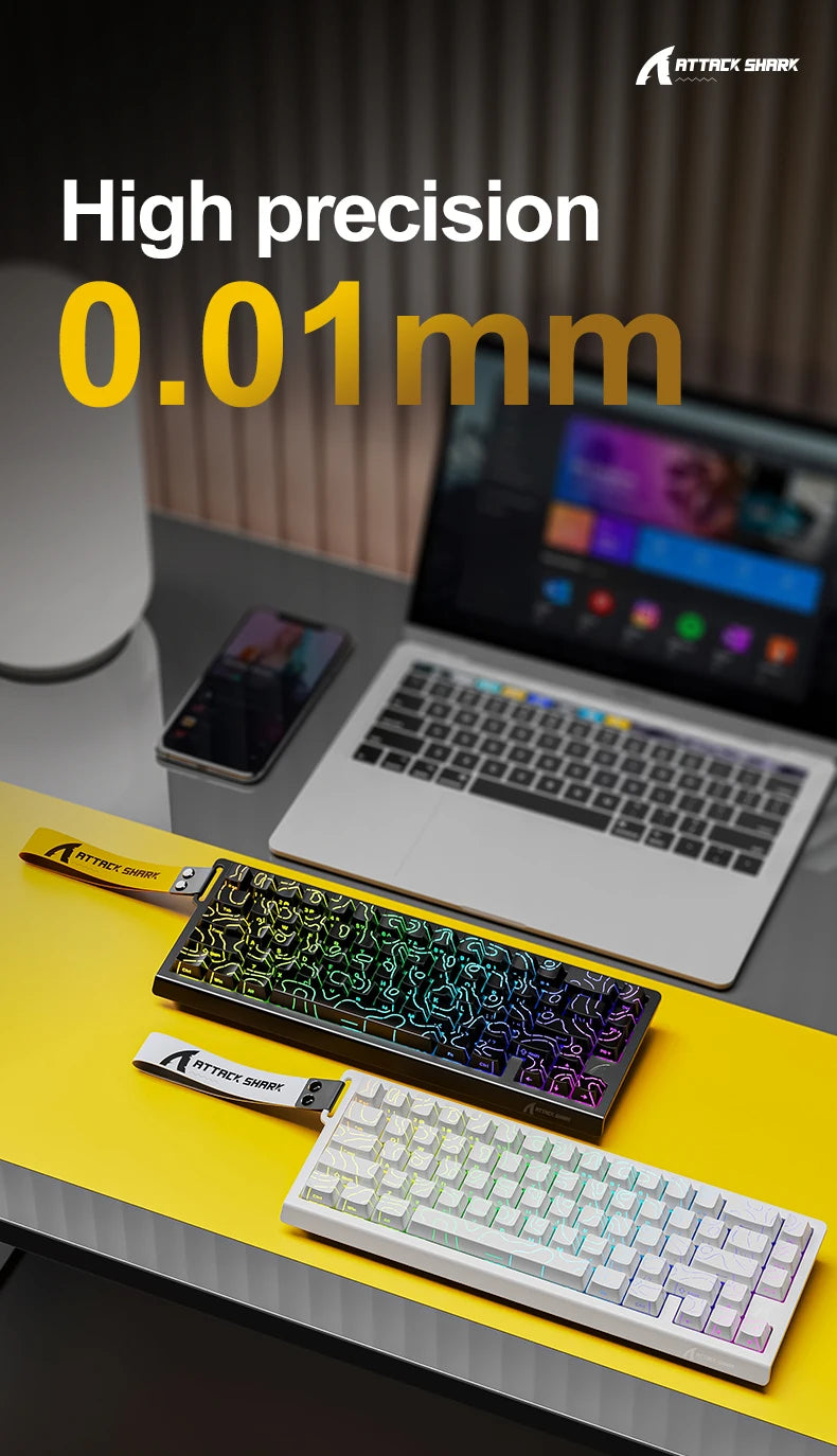 ATTACK SHARK X68Pro HE – Teclado Magnético 65% | 8000Hz | Rapid Trigger