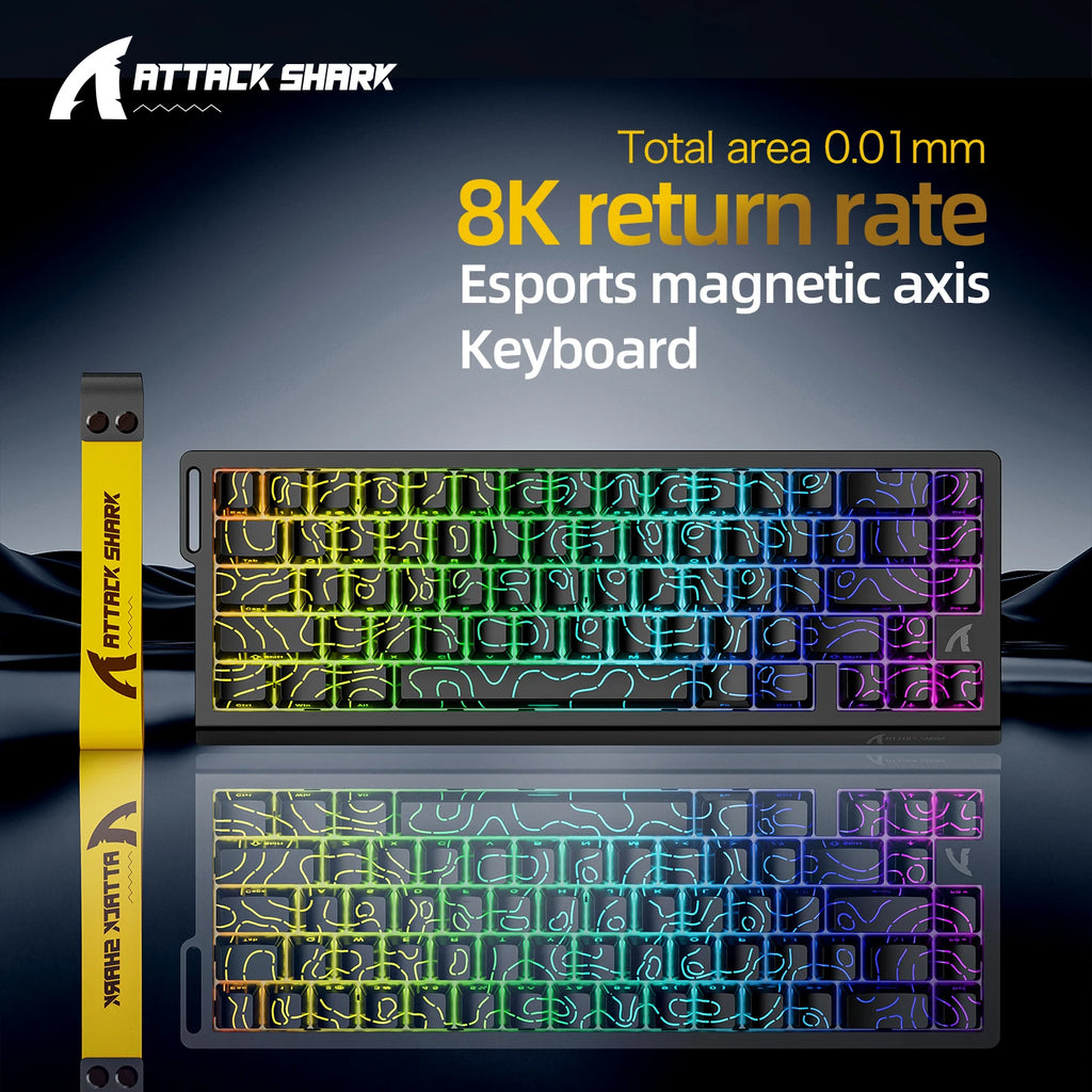 ATTACK SHARK X68Pro HE – Teclado Magnético 65% | 8000Hz | Rapid Trigger