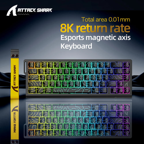 ATTACK SHARK X68Pro HE – Teclado Magnético 65% | 8000Hz | Rapid Trigger