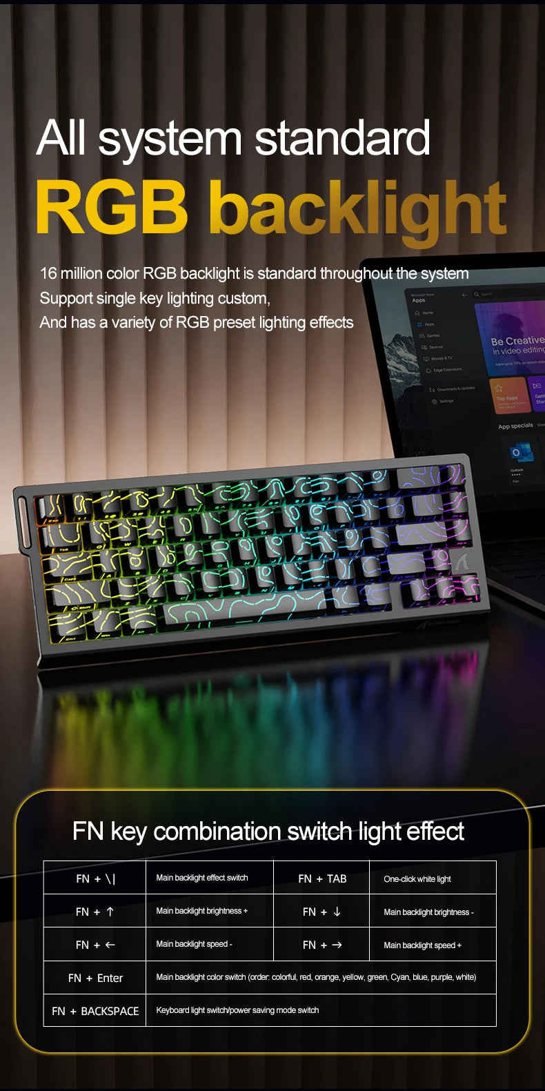ATTACK SHARK X68Pro HE – Teclado Magnético 65% | 8000Hz | Rapid Trigger