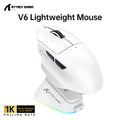 ATTACK SHARK V6 Macro Gaming Mouse,Tri-Mode Connection,25KDPI,Touch Magnetic Charging Base, Wireless Mouse