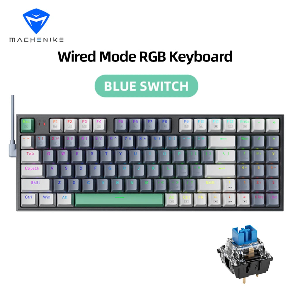 MACHENIKE K500-B94 – Teclado Mecânico 90% | 94 Teclas | Hot-Swap | RGB