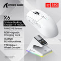 ATTACK SHARK X6 Tri-Mode Wireless Gaming Mouse, 55g Lightweight, PAW3395 Sensor, 26000 DPI,RGB Charging Dock,1000Hz Polling Rate