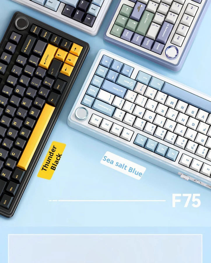 AULA F75 – Teclado Mecânico Sem Fio 75% | Gasket | Hot-Swap | RGB