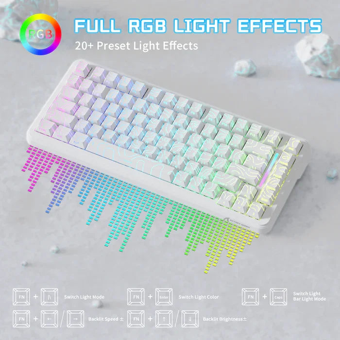 ATTACK SHARK X82PRO HE – Teclado Sem Fio 75% | Magnético | Rapid Trigger | RGB