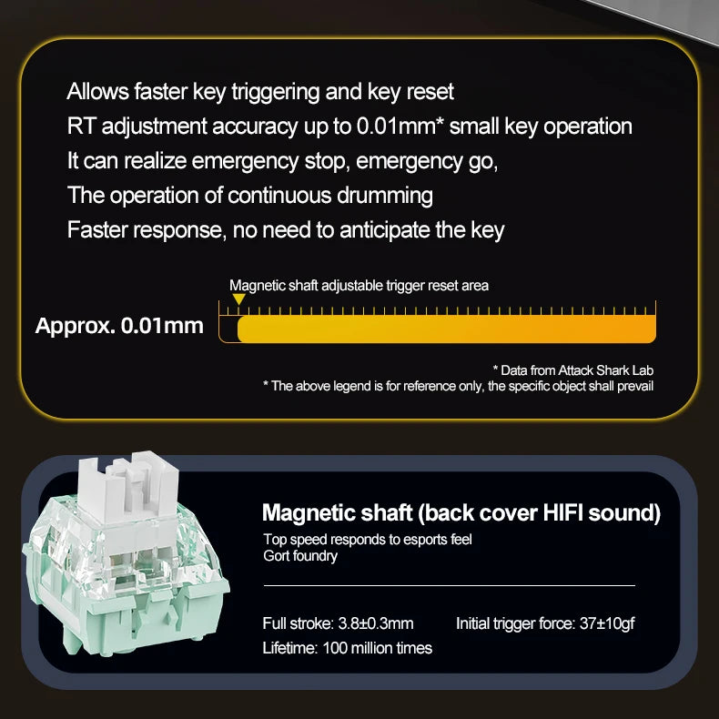 ATTACK SHARK X68Pro HE – Teclado Magnético 65% | 8000Hz | Rapid Trigger